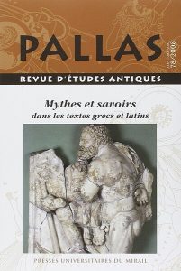 Couverture "Mythes et savoirs dans les textes grecs et latins"